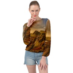 Painting Oil Painting Photo Painting Banded Bottom Chiffon Top by Sudhe