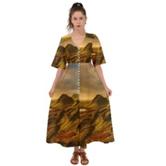 Painting Oil Painting Photo Painting Kimono Sleeve Boho Dress by Sudhe