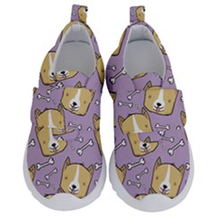 Corgi Pattern Kids  Velcro No Lace Shoes by Sudhe