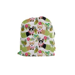 Corgis Pattern Drawstring Pouch (medium) by Sudhe