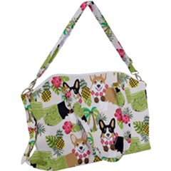 Corgis Pattern Canvas Crossbody Bag