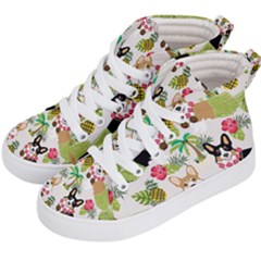 Corgis Pattern Kids  Hi-top Skate Sneakers by Sudhe