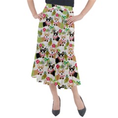 Corgis Pattern Midi Mermaid Skirt