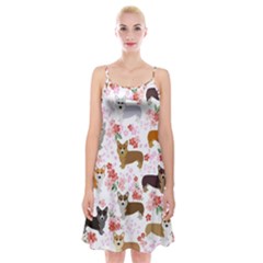 Corgis Corgi Pattern Spaghetti Strap Velvet Dress by Sudhe