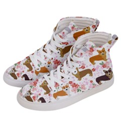 Corgis Corgi Pattern Men s Hi-top Skate Sneakers by Sudhe