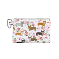 Corgis Corgi Pattern Canvas Cosmetic Bag (small) by Sudhe