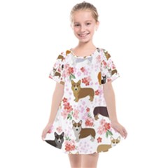 Corgis Corgi Pattern Kids  Smock Dress by Sudhe