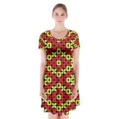 Rby 49 Short Sleeve V-neck Flare Dress by ArtworkByPatrick