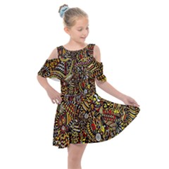 Drawn Kids  Shoulder Cutout Chiffon Dress by ArtworkByPatrick