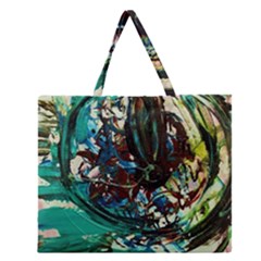 Clock-1-1 Zipper Large Tote Bag