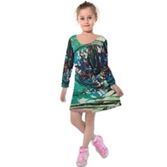 Clock-1-1 Kids  Long Sleeve Velvet Dress