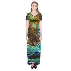 Wood Horsey-1-1 Short Sleeve Maxi Dress