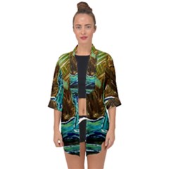 Wood Horsey-1-1 Open Front Chiffon Kimono by bestdesignintheworld