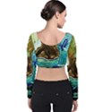 wood horsey-1-1 Velvet Long Sleeve Crop Top View2