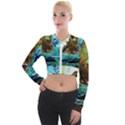 wood horsey-1-1 Long Sleeve Cropped Velvet Jacket View1