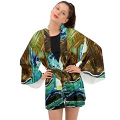 Wood Horsey-1-1 Long Sleeve Kimono by bestdesignintheworld