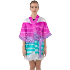 Portable Network Graphics Half Sleeve Satin Kimono 