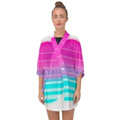 Portable Network Graphics Half Sleeve Chiffon Kimono by Sudhe