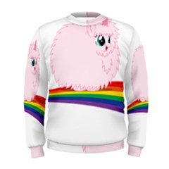 Pink Fluffy Unicorns Dancing On Rainbows Drawing Men s Sweatshirt by Sudhe