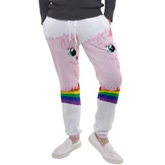 Pink Fluffy Unicorns Dancing On Rainbows Drawing Men s Jogger Sweatpants by Sudhe