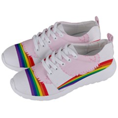 Pink Fluffy Unicorns Dancing On Rainbows Drawing Men s Lightweight Sports Shoes by Sudhe