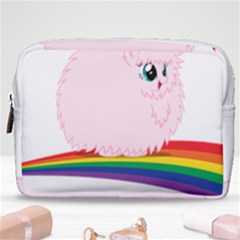 Pink Fluffy Unicorns Dancing On Rainbows Drawing Make Up Pouch (medium) by Sudhe