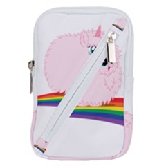 Pink Fluffy Unicorns Dancing On Rainbows Drawing Belt Pouch Bag (small) by Sudhe