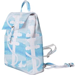 Anchor Watercolor Painting Blue Buckle Everyday Backpack by Sudhe