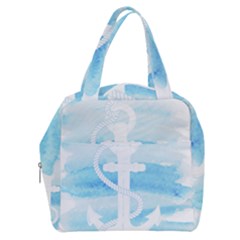 Anchor Watercolor Painting Blue Boxy Hand Bag