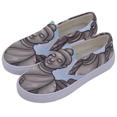 Borobudur Temple Kids  Canvas Slip Ons by Sudhe