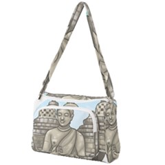 Borobudur Temple Front Pocket Crossbody Bag by Sudhe