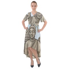 Borobudur Temple Front Wrap High Low Dress