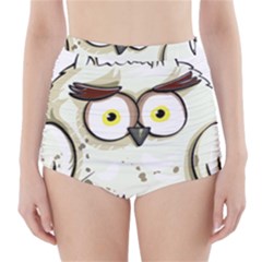 Owl Bird Eyes Cartoon Good High-waisted Bikini Bottoms by Sudhe