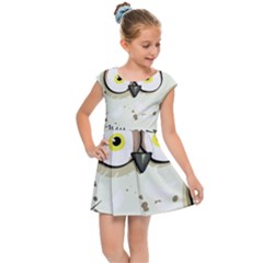 Owl Bird Eyes Cartoon Good Kids  Cap Sleeve Dress by Sudhe