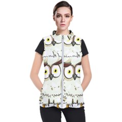 Owl Bird Eyes Cartoon Good Women s Puffer Vest by Sudhe