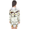 Owl Bird Eyes Cartoon Good Long Sleeve Chiffon Shift Dress  View2