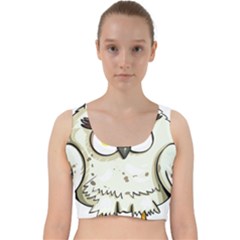 Owl Bird Eyes Cartoon Good Velvet Racer Back Crop Top by Sudhe