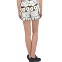 Owl Bird Eyes Cartoon Good Women s Velour Lounge Shorts View2