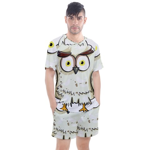 Owl Bird Eyes Cartoon Good Men s Mesh Tee And Shorts Set by Sudhe