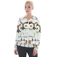 Owl Bird Eyes Cartoon Good Velour Zip Up Jacket by Sudhe