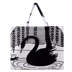 Vintage Swan Bird Nature Water Zipper Large Tote Bag by Sudhe