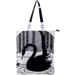 Vintage Swan Bird Nature Water Double Zip Up Tote Bag by Sudhe