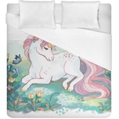 Illustration Vector Unique Unicorn Duvet Cover (king Size) by Sudhe