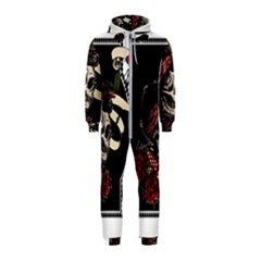 Skull Rose Fantasy Dark Flowers Hooded Jumpsuit (kids) by Sudhe