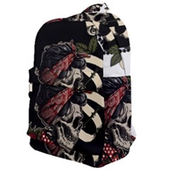 Skull Rose Fantasy Dark Flowers Classic Backpack by Sudhe