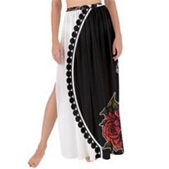 Skull Rose Fantasy Dark Flowers Maxi Chiffon Tie-up Sarong by Sudhe