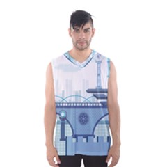 Blue City Building Fantasy Men s Sportswear by Sudhe