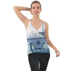 Blue City Building Fantasy Chiffon Cami by Sudhe