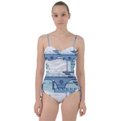 Blue City Building Fantasy Sweetheart Tankini Set by Sudhe