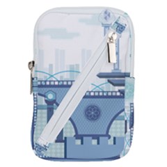 Blue City Building Fantasy Belt Pouch Bag (small)